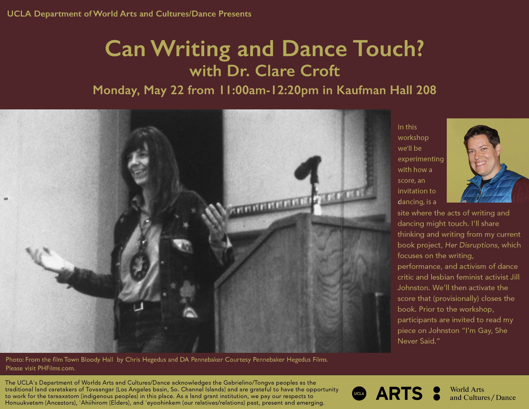 Can Writing and Dance Touch? with Dr. Clare Croft